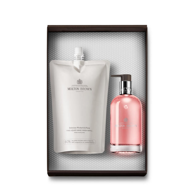 Molton Brown Delicious Rhubarb & Rose Hand Wash Refill Bottle Gift Set