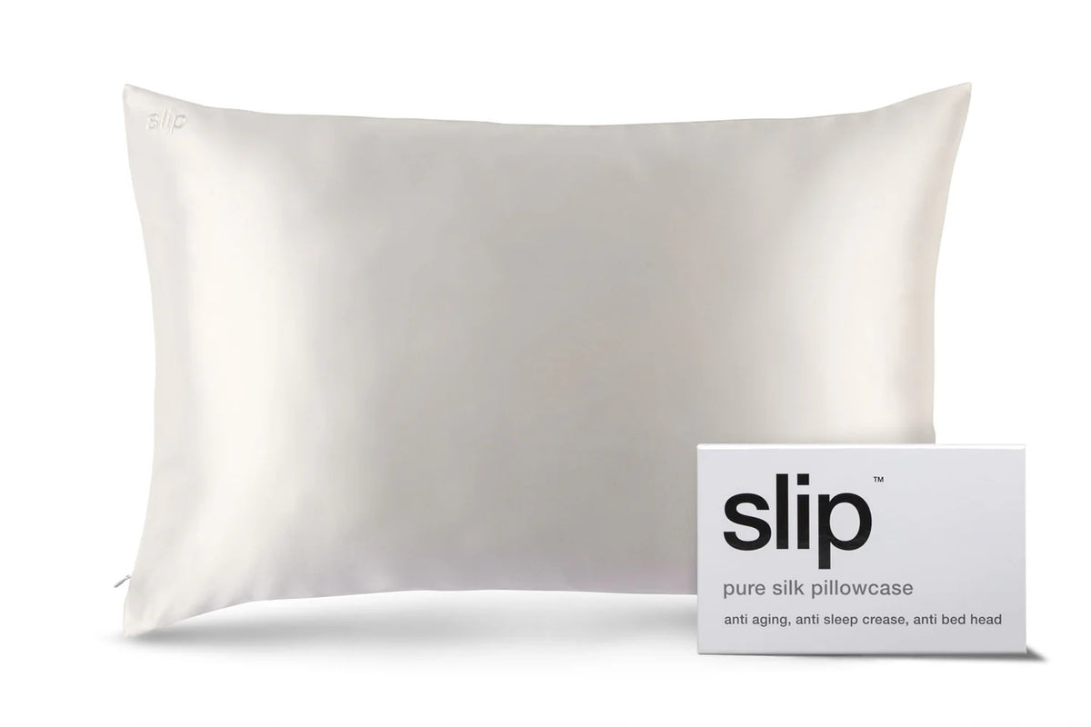 SLIP White Queen Zippered Pillowcase