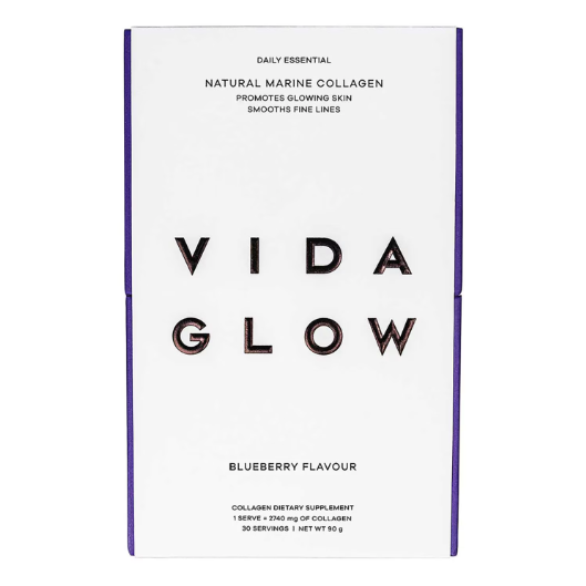 Vida Glow Natural Marine Collagen - Blueberry - 30 Sachets