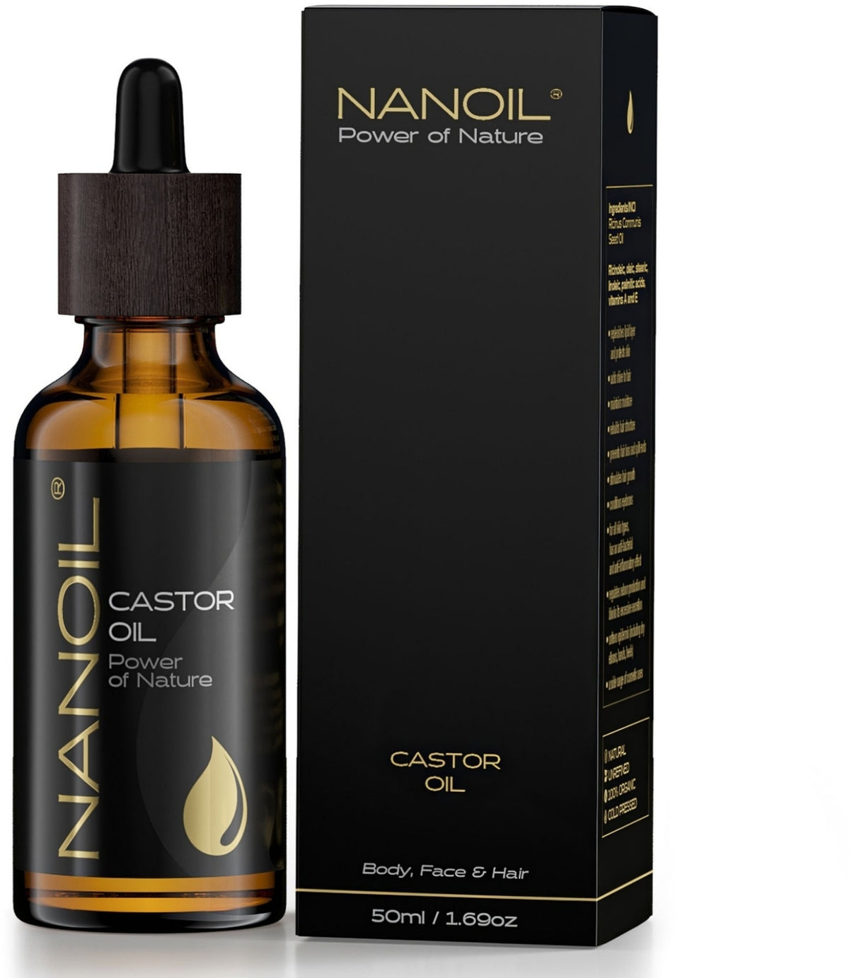 Nanoil - Castor Oil  for face, body and hair - 50ml