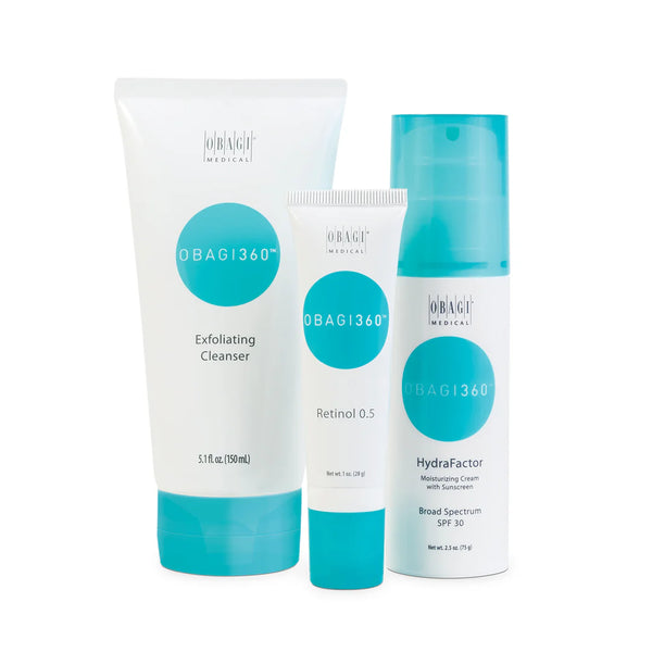 Obagi 360 System - Including: 360 Exfoliating Cleanser, 360 Retinol 0.5%, 360 SPF 30